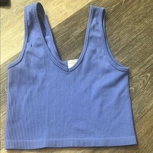 Suzzette Ribbed Crop Tank Top